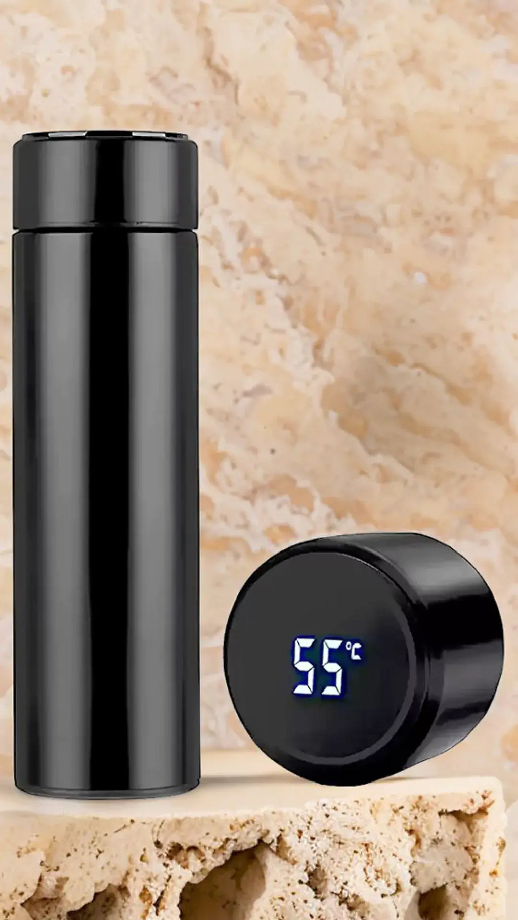 Steel Temperature Display Water Bottle (500ml)