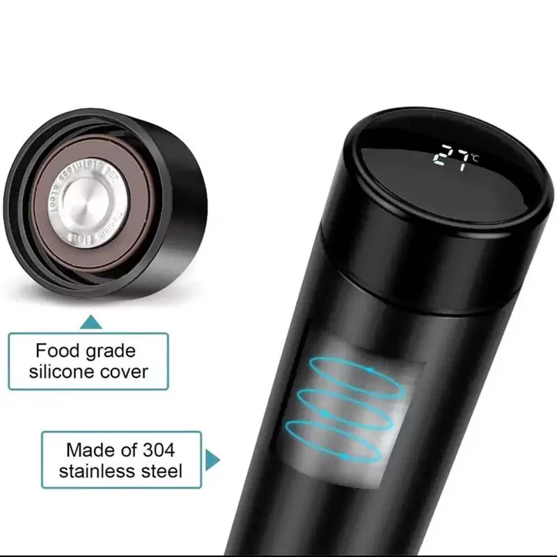 Steel Temperature Display Water Bottle (500ml)